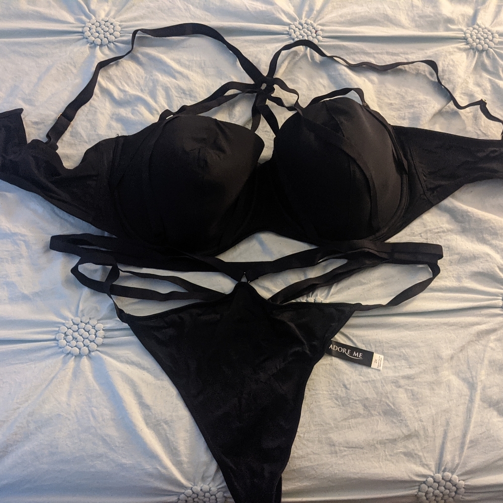 Adore me strappy black bra